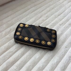 Burberry Clutch Wallet, Studded Check
